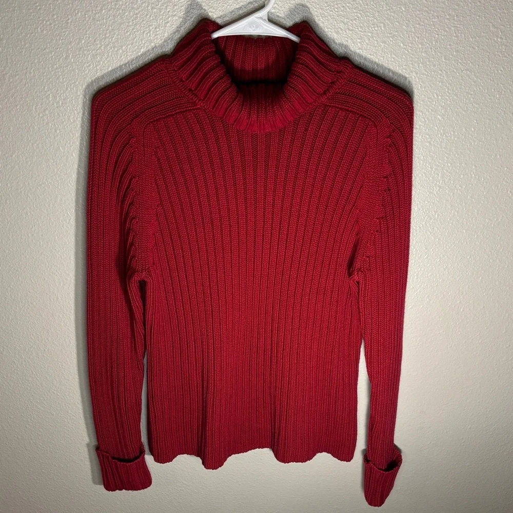 Hillard & Hanson Vibrant Red Cowl Neck Sweater -301sku